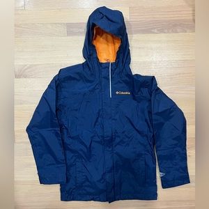 Columbia Kids Medium Rain Coat / Rain Jacket Navy